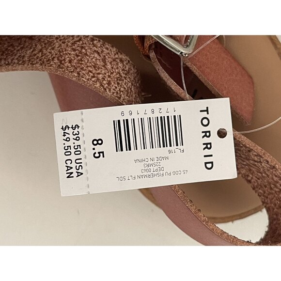 Torrid Faux Leather Fisherman Caged Sandal Size 8.5 WIDE (WW) Flats Boho NEW - Picture 4 of 7